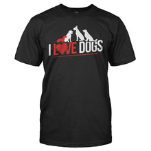 Load image into Gallery viewer, I Love Dogs - T Shirt - I_LOVE_DOGS_-_men_-_black