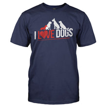 Load image into Gallery viewer, I Love Dogs - T Shirt - I_LOVE_DOGS_-_men_-_navyblue