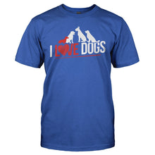 Load image into Gallery viewer, I Love Dogs - T Shirt - I_LOVE_DOGS_-_men_-_royalblue