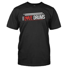 Load image into Gallery viewer, I Love Drums - T Shirt - I_LOVE_DRUMS_-_Men_-_black