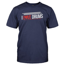 Load image into Gallery viewer, I Love Drums - T Shirt - I_LOVE_DRUMS_-_Men_-_navyblue