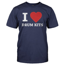 Load image into Gallery viewer, I Love Drum Kits - T Shirt - I_LOVE_DRUM_KITS_-_Men_-_navyblue