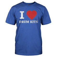 Load image into Gallery viewer, I Love Drum Kits - T Shirt - I_LOVE_DRUM_KITS_-_Men_-_royalblue