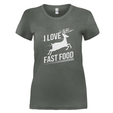 Load image into Gallery viewer, I Love Fast Food - T Shirt - I_LOVE_FAST_FOOD_-_Ladies_-_charcoal