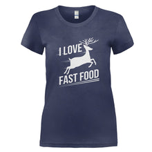 Load image into Gallery viewer, I Love Fast Food - T Shirt - I_LOVE_FAST_FOOD_-_Ladies_-_navyblue