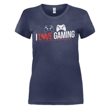 Load image into Gallery viewer, I Love Gaming - T Shirt - I_LOVE_GAMING_-_Ladies_-_navyblue