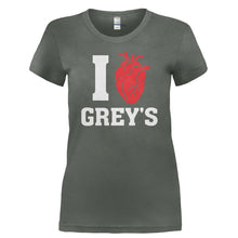 Load image into Gallery viewer, I Love Grey's - T Shirt - I_LOVE_GREY_S-_Ladies_-_Charcoal