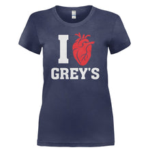 Load image into Gallery viewer, I Love Grey's - T Shirt - I_LOVE_GREY_S-_Ladies_-_Navy
