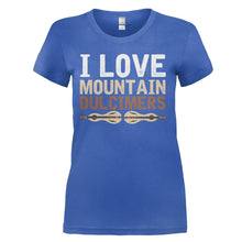 Load image into Gallery viewer, I Love Mountain Dulcimers - T Shirt - I_LOVE_MOUNTAIN_DULCIMERS_-_ladies_-_royalblue