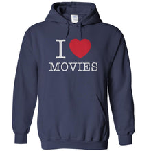 Load image into Gallery viewer, I Love Movies - T Shirt - I_LOVE_MOVIES_-_hoodies_-_navy