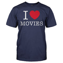 Load image into Gallery viewer, I Love Movies - T Shirt - I_LOVE_MOVIES_-_men_-_navy