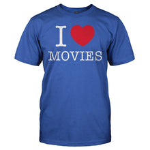 Load image into Gallery viewer, I Love Movies - T Shirt - I_LOVE_MOVIES_-_men_-_royal