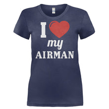 Load image into Gallery viewer, I Love My Airman - T Shirt - I_LOVE_MY_AIRMAN-_Ladies_-_Navy