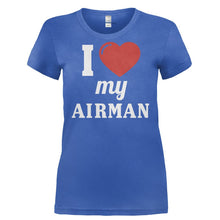 Load image into Gallery viewer, I Love My Airman - T Shirt - I_LOVE_MY_AIRMAN-_Ladies_-_Royal