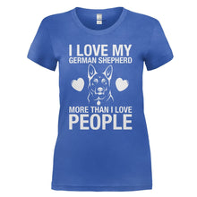 Load image into Gallery viewer, I Love My German Shepherd - T Shirt - I_LOVE_MY_GERMAN_SHEPHERD_-_Ladies_-_royalblue