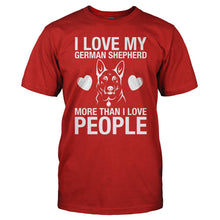 Load image into Gallery viewer, I Love My German Shepherd - T Shirt - I_LOVE_MY_GERMAN_SHEPHERD_-_Men_-_red