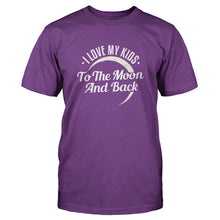 Load image into Gallery viewer, I Love My Kids To The Moon And Back - T Shirt - I_LOVE_MY_KIDS_TO_THE_MOON_AND_BACK-_Men_-Purple