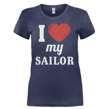 Load image into Gallery viewer, I Love My Sailor - T Shirt - I_LOVE_MY_SAILOR-_Ladies_-_Navy