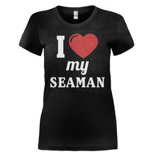 Load image into Gallery viewer, I Love My Seaman - T Shirt - I_LOVE_MY_SEAMAN-_Ladies_-_Black