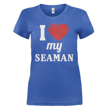 Load image into Gallery viewer, I Love My Seaman - T Shirt - I_LOVE_MY_SEAMAN-_Ladies_-_Royal