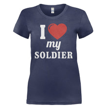 Load image into Gallery viewer, I Love My Soldier - T Shirt - I_LOVE_MY_SOLIDIER-_Ladies_-_Navy