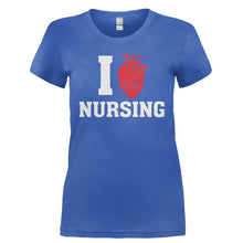 Load image into Gallery viewer, I Love Nursing - T Shirt - I_LOVE_NURSING-_Ladies_-_Royal