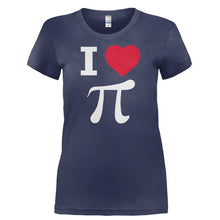 Load image into Gallery viewer, I Love Pi - T Shirt - I_LOVE_PI-_Ladies_-_Navy