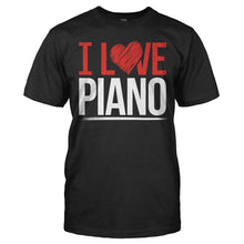 Load image into Gallery viewer, I Love Piano - T Shirt - I_LOVE_PIANO_-_Men_-_black