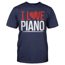 Load image into Gallery viewer, I Love Piano - T Shirt - I_LOVE_PIANO_-_Men_-_navyblue