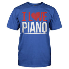 Load image into Gallery viewer, I Love Piano - T Shirt - I_LOVE_PIANO_-_Men_-_royalblue