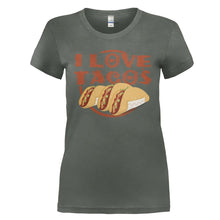 Load image into Gallery viewer, I Love Tacos - T Shirt - I_LOVE_TACOS_-_Ladies_-_charcoal