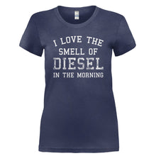 Load image into Gallery viewer, I Love The Smell Of Diesel In The Morning - T Shirt - I_LOVE_THE_SMELL_OF_DIESEL_IN_THE_MORNING-_Ladies_-_Navy