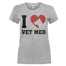 Load image into Gallery viewer, I Love Vet Med - T Shirt - I_LOVE_VET_MED_-_Ladies_-_heathergrey