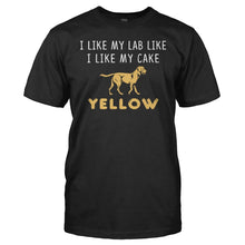 Load image into Gallery viewer, I Like My Labrador and Cake Yellow - T Shirt - I_Like_My_Labrador_and_Cake_Yellow_men_black
