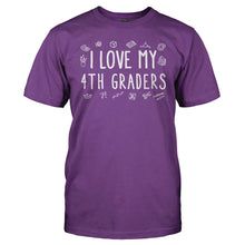 Load image into Gallery viewer, I Love My 4th Graders - T Shirt - I_Love_My_4th_Graders_men_purple