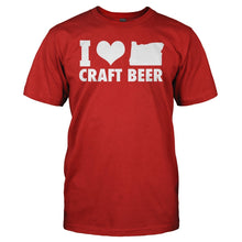 Load image into Gallery viewer, I Love Oregon Craft Beer - T Shirt - I_Love_Oregon_Craft_Beer_red