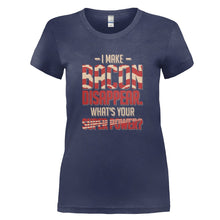 Load image into Gallery viewer, I Make Bacon Disappear - T Shirt - I_MAKE_BACON_DISAPPEAR_-_Ladies_-_navyblue
