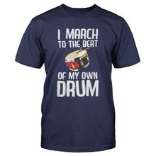 Load image into Gallery viewer, I March To The Beat Of My Own Drum - T Shirt - I_MARCH_TO_THE_BEAT_OF_MY_OWN_DRUM_-_Men_-_navyblue