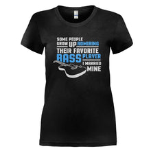 Load image into Gallery viewer, I Married My Favorite Bass Player - T Shirt - I_MARRIED_MY_FAVORITE_BASS_PLAYER_-_Ladies_-_Black