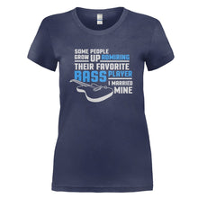Load image into Gallery viewer, I Married My Favorite Bass Player - T Shirt - I_MARRIED_MY_FAVORITE_BASS_PLAYER_-_Ladies_-_Navyblue