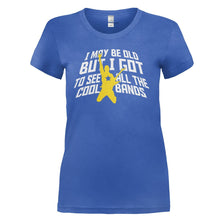 Load image into Gallery viewer, I May Be Old But I Got To See All The Cool Bands - T Shirt - I_MAY_BE_OLD_BUT_I_GOT_TO_SEE_ALL_THE_COOL_BANDS_-_Ladies_-_royalblue