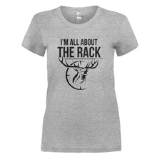 Load image into Gallery viewer, I'm All About The Rack - T Shirt - I_M_ALL_ABOUT_THE_RACK_-_Ladies_-_heathergrey