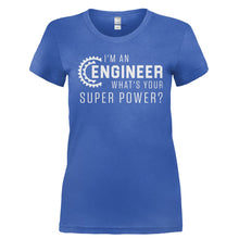 Load image into Gallery viewer, I'm An Engineer, What's Your Super Power? - T Shirt - I_M_AN_ENGINEER_WHAT_S_YOUR_SUPER_POWER-_Ladies_-_Royal