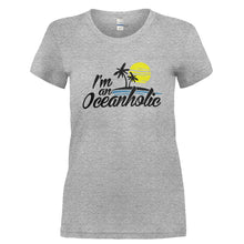 Load image into Gallery viewer, I'm An Oceanholic - T Shirt - I_M_AN_OCEANHOLIC-_Ladies_-_Grey