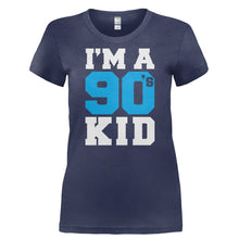 Load image into Gallery viewer, I'm a 90s Kid - T Shirt - I_M_A_90S_KID-_Ladies_-_Navy