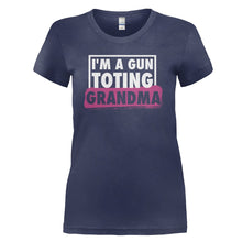 Load image into Gallery viewer, I'm A Gun Toting Grandma - T Shirt - I_M_A_GUN_TOTING_GRANDMA_-_Ladies_-_navyblue
