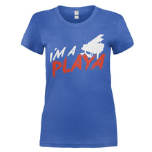 Load image into Gallery viewer, I'm a Piano Playa - T Shirt - I_M_A_PIANO_PLAYA_-_Ladies_-_royalblue