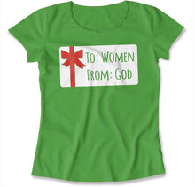 Load image into Gallery viewer, I'm God's Gift To Women - T Shirt - I_M_GOD_S_GIFT_TO_WOMEN_-_womens_-_kelly_green