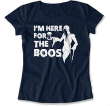 Load image into Gallery viewer, I'm Here For The Boos - T Shirt - I_M_HERE_FOR_THE_BOOS_-_women_-_navyblue