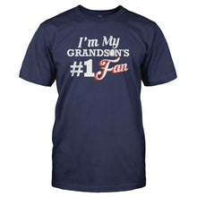Load image into Gallery viewer, I'm My Grandson's #1 Fan - Baseball - T Shirt - I_M_MY_GRANDSON_S_1_FAN_-_BASEBALL_-_Men_-_navyblue
